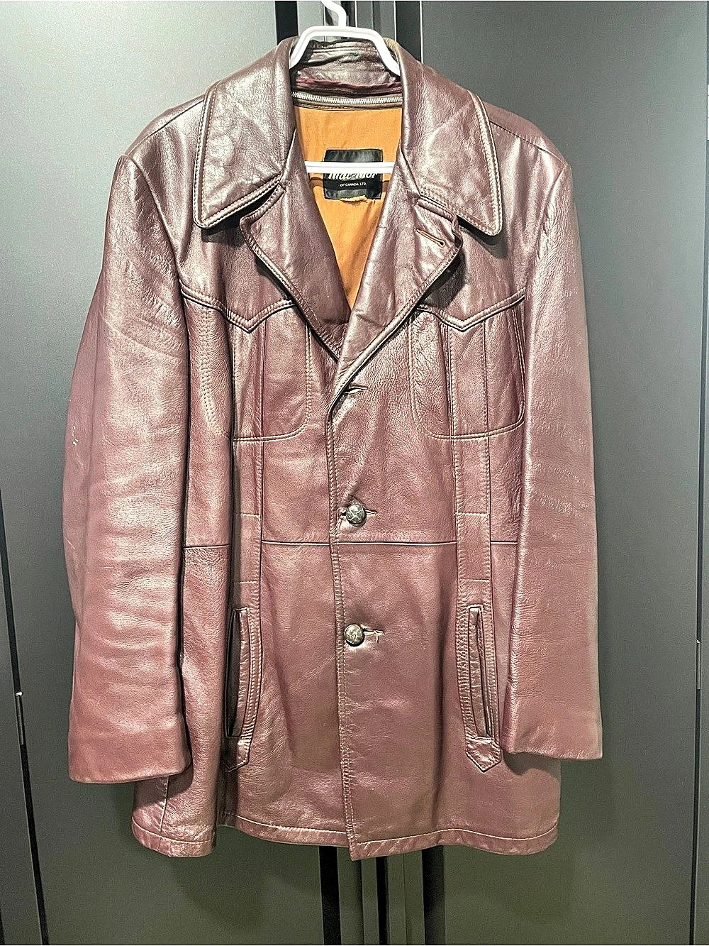 Vintage Mac-Mor Men's Leather Jacket in oxblood